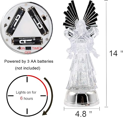 Miniatura 6 de DRomance - Bola de nieve con forma de ángel que cambia de color