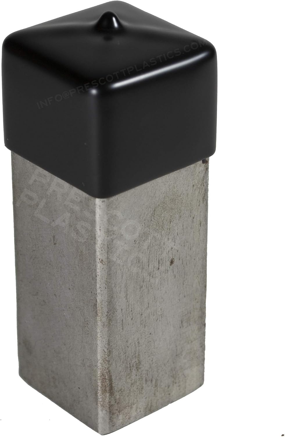 Prescott Plastics 1" Inch Vinyl Square Plug Insert (8 Pack), Black Rubber End Cap for Metal Tubing, Fence and Auto Body, Glide Insert for Pipe Post, Chairs and Furniture Legs
