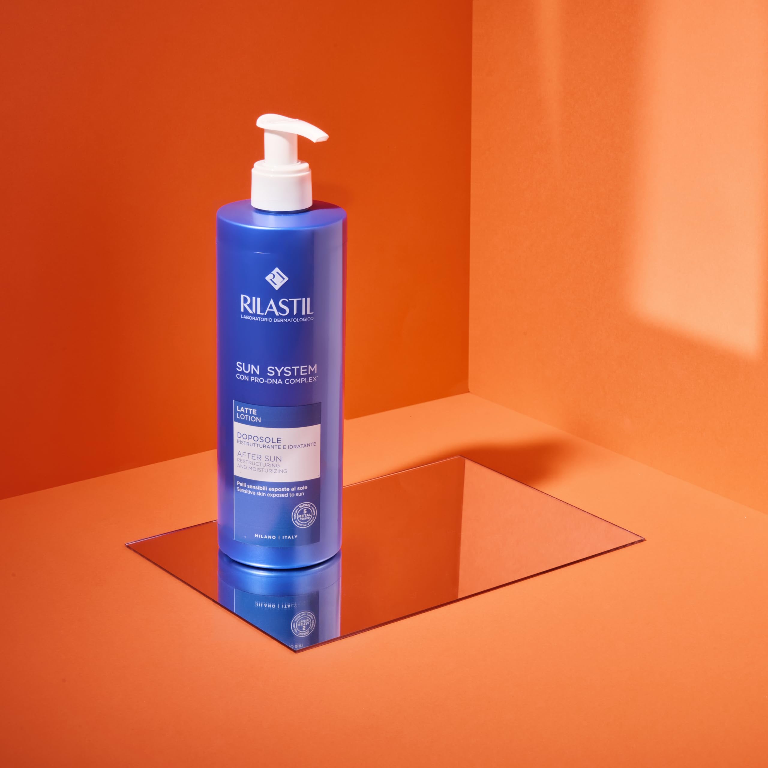 Rilastil Sun System Latte Doposole Rinfrescante Viso e Corpo, Emulsione Fluida dalla Texture Leggera, Idratante e Rigenerante, Confezione da 200ml