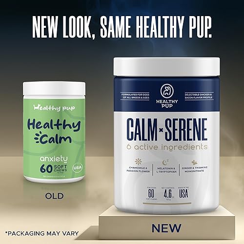 Miniatura 2 de Masticables calmantes para perros con melatonina, 60 deliciosas golosinas suaves para aliviar la ansiedad de perros grandes y pequeños, incluye