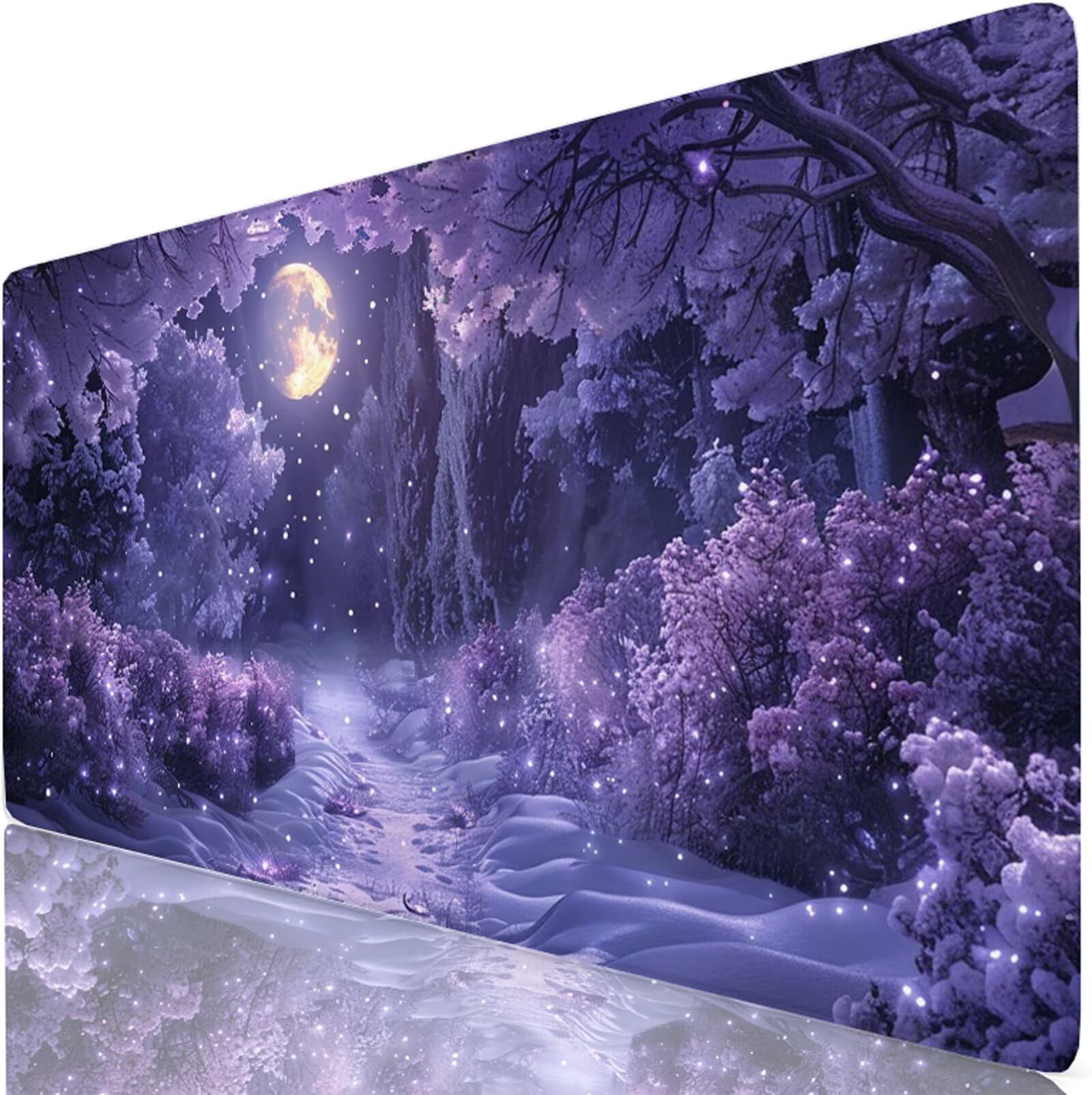 Sueño Alfombrilla Ratón XXL 150x80 cm Mouse Pad Grande Gaming Púrpura Alfombrilla Escritorio Antideslizante, Protector de Mesa para Ordenador y Teclado, Alfombrilla Gamer con Bordes Cosidos W6-447