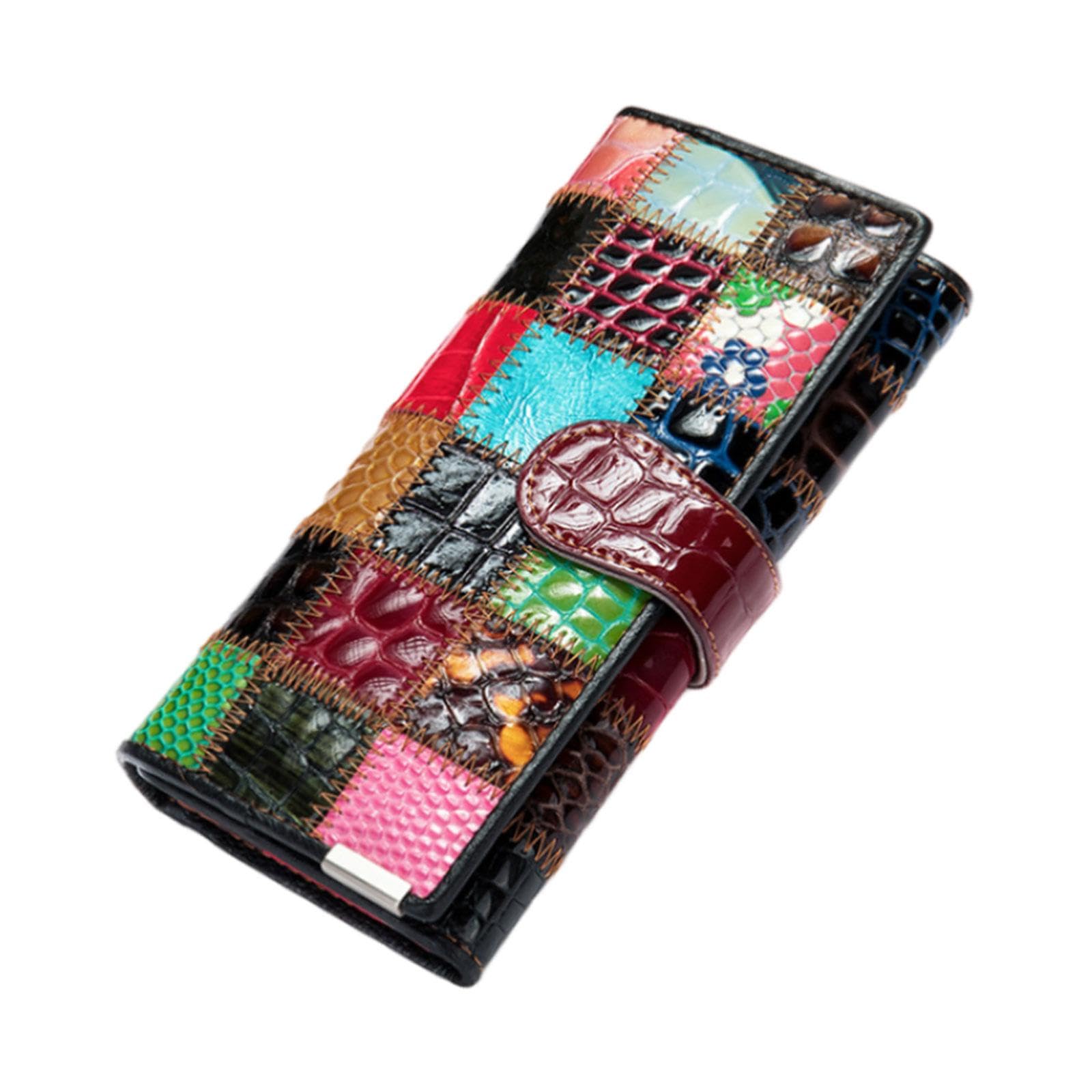 Women Long Wallet Fashion Color Matching Girls Leather Large Capacity Clutch style A|Clothing Shoes & Accessories | Womens Accessories | Wallets-image-45