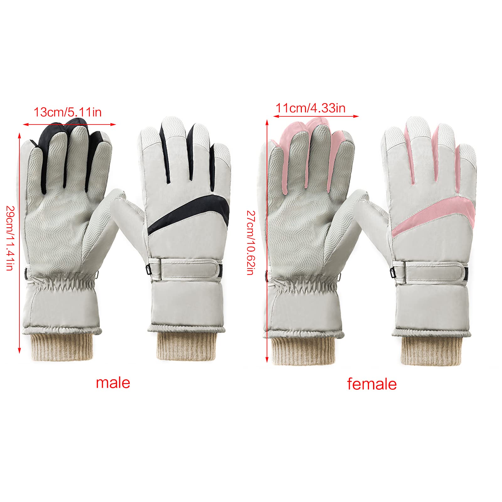 Dsgzkk Waterproof Ski Gloves Winter Warm Snow Gloves High Breathable Polyester Gloves for Skiing Snowboarding Outdoor Sports