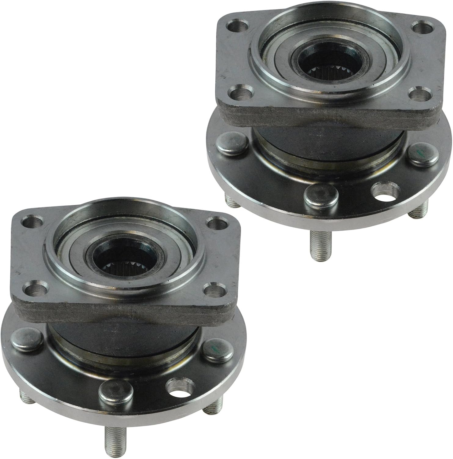 TRQ 2 Piece Rear Wheel Bearing & Hub Assembly Set Compatible with 2002-2008 Jaguar X-Type