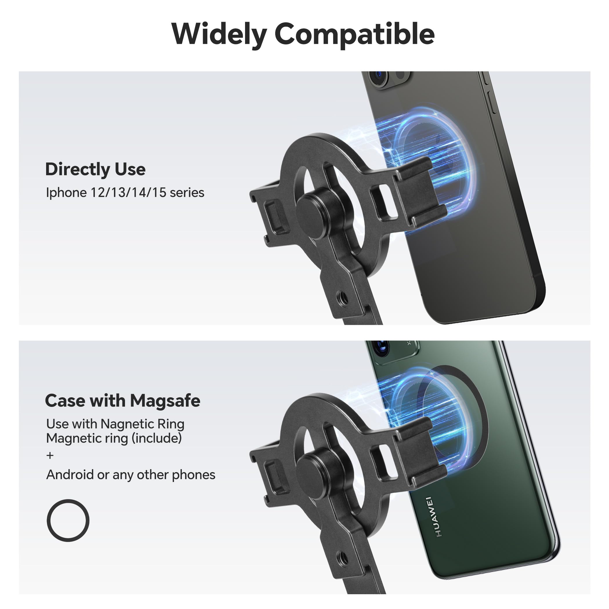 Support Trépied Magsafe Aluminium Pour IPhone - Connexion Magnétique Instantanée, Compatible Arca Swiss Et Trépieds Standard