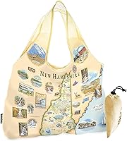 Vista 36 de Xplorer Maps Bolsa con asas – Bolsa de compras reutilizable para comestibles, plegable y lavable de nailon, resistente y compacta
