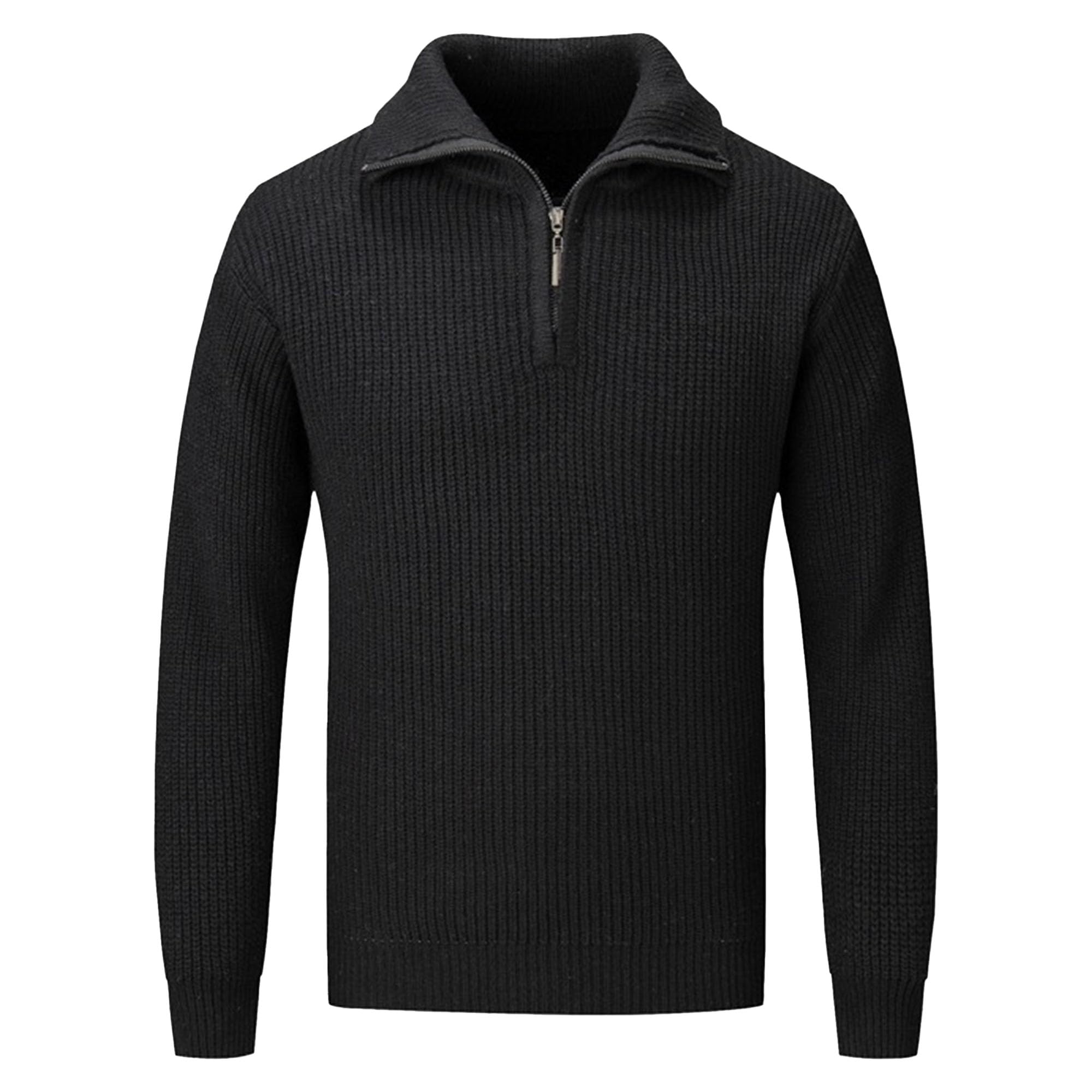 Pull zippé homme col montant gaufré style casual chic - 8