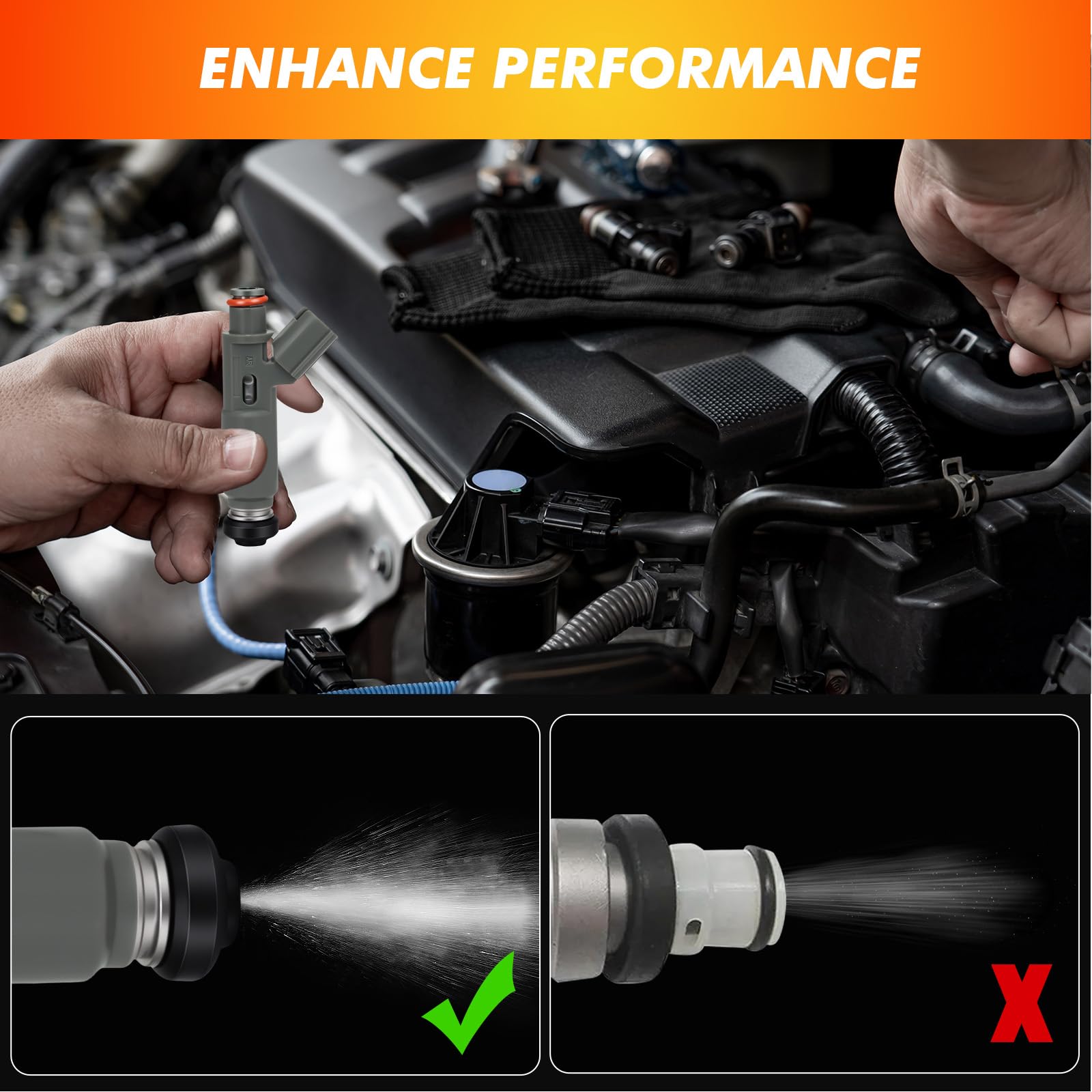4 inyectores de combustible compatibles con Toyota RAV4 Highlander 2001-2003 Camry Solara 2002-2003 2.0L 2.4L L4 Reemplaza 23250-0H010 23209-28020