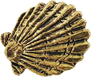 Scallop Shell Pins, Scallop, Beach, Shellfish, Clam, Muscle, Lapel, Pin, Brooch, Pewter, Gold, Handmade in USA, Over 300 Sea Life Designs Available. AG163