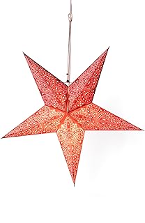 Mexicali Blues 24 inch 5 point Paper Star Lanterns – Illuminate Your Space with Celestial Charm (Alia - Maroon)