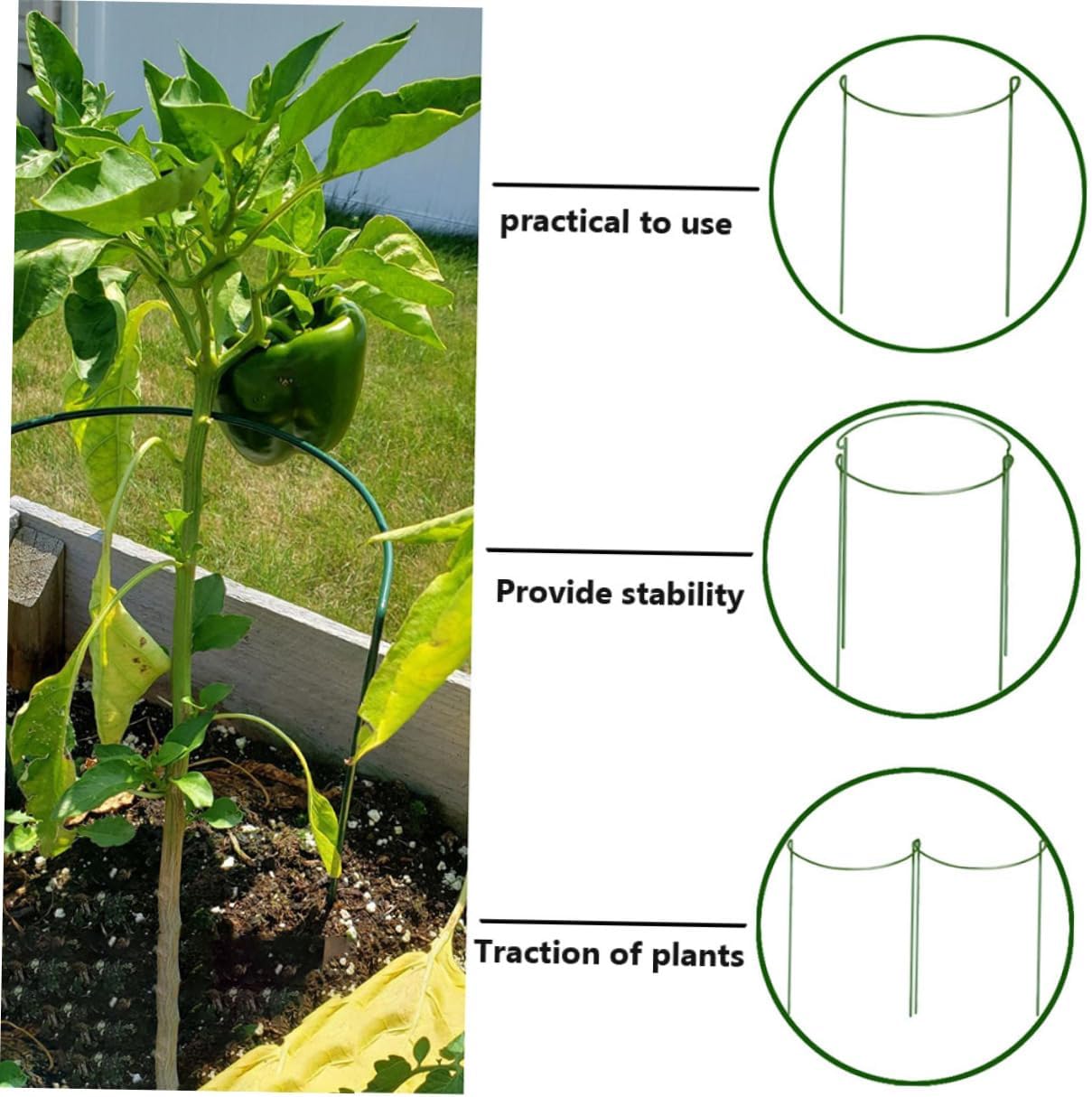 TOYANDONA 4pcs Garden Plant Support Frame Semicircular Stakes for Outdoor Plants Sturdy Flower Holders for Growing Season