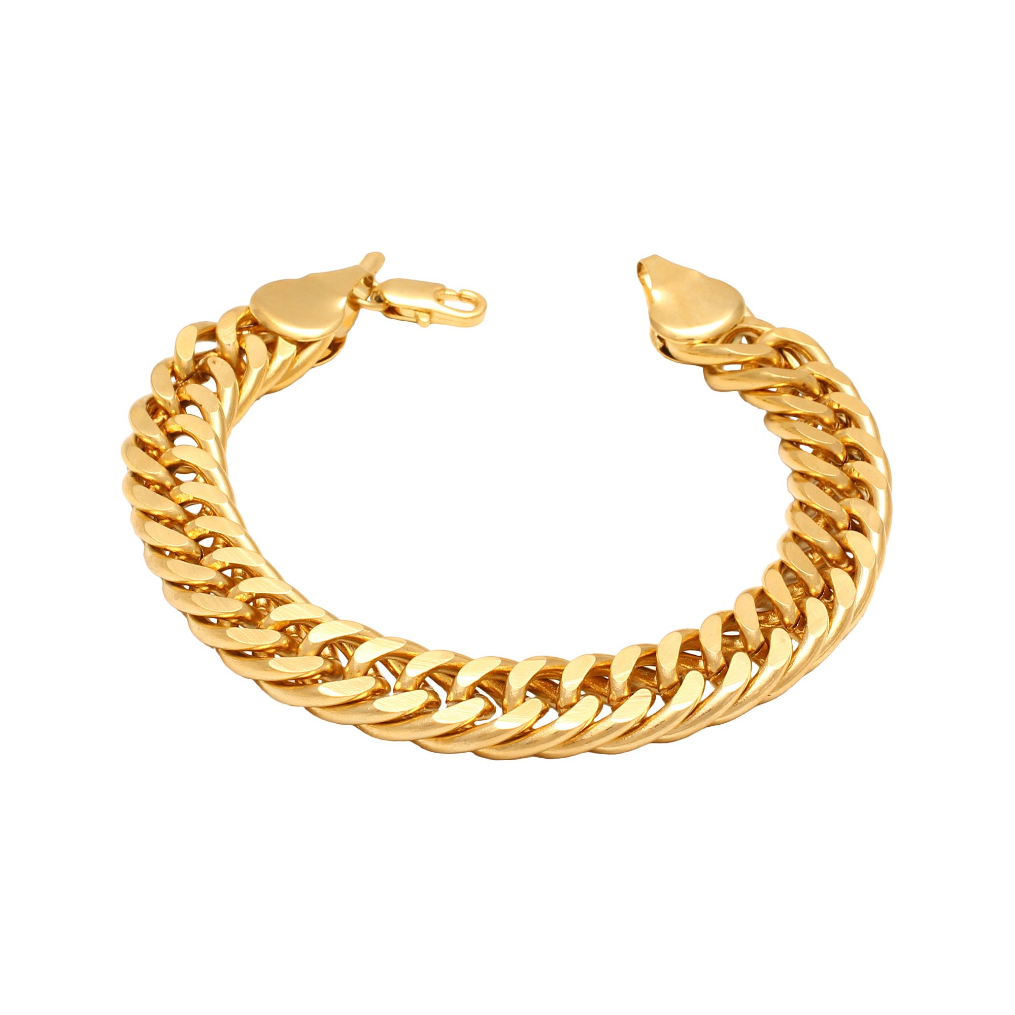 Memoir Gold plated Brass Interlinked 50Gms heavy silky smooth Bracelet for Men Women Men jewellery (B074TVBHNV) Amazon Price History, Amazon Price Tracker