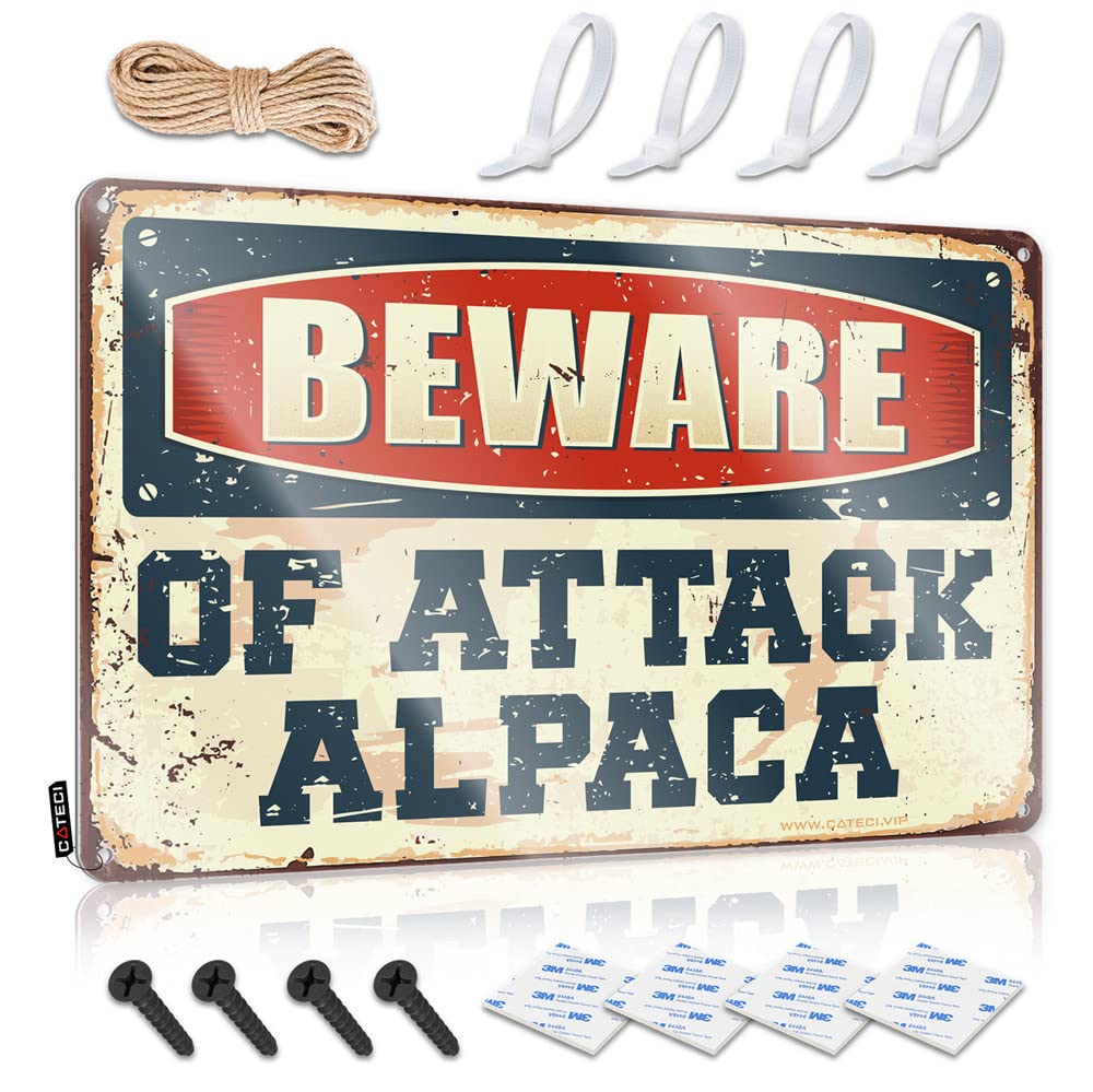 Fzfn Colour Beware Of Attack Alpaca Essentials Nice - Kitchen Accessories Decor Vintage Wall Art Wall Art Decoration(30X40cm)
