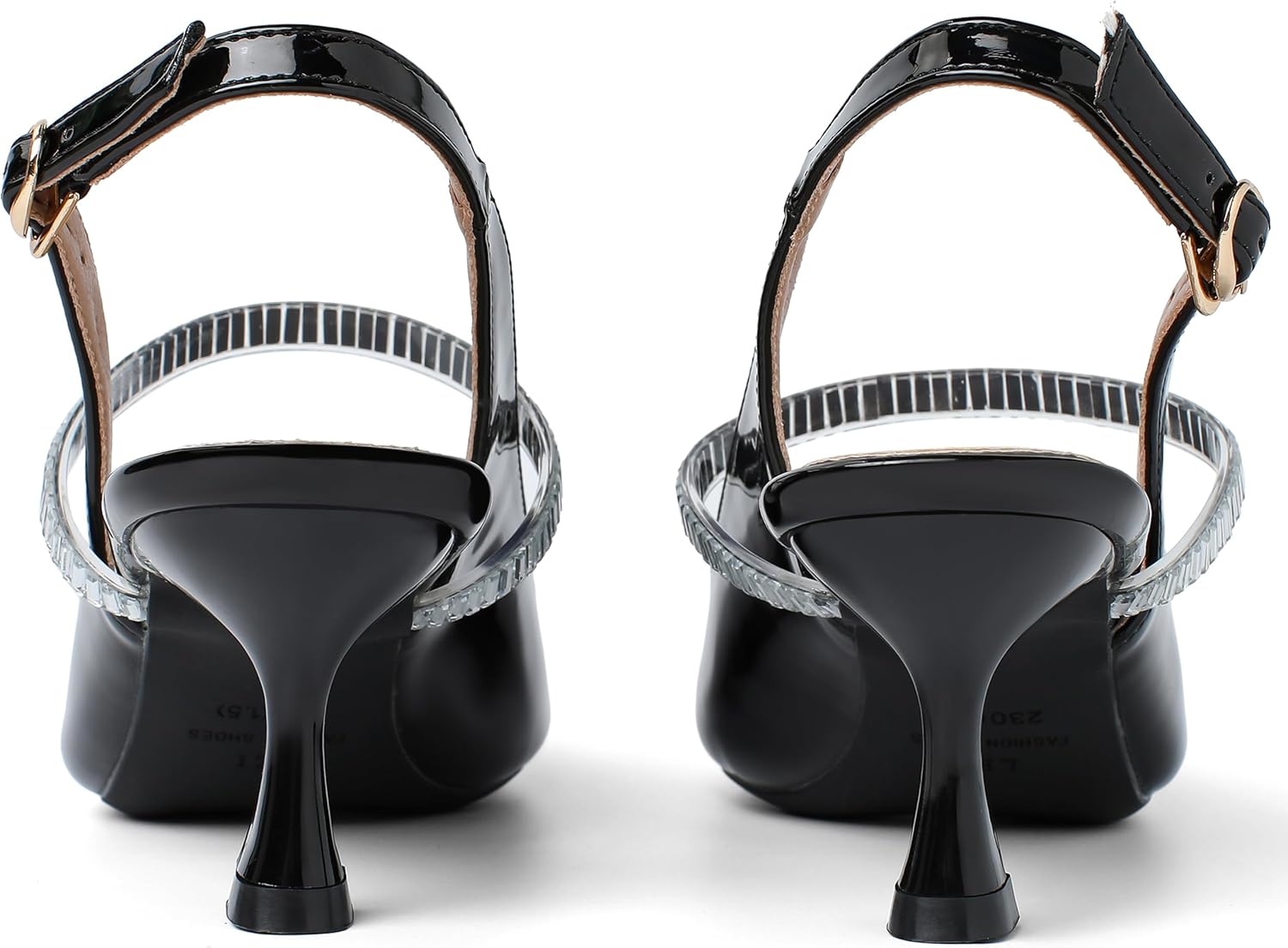 Women's Slingback Kitten Heel Pointed Toe Dress Pumps Shoes Pointed Closed Toe Ankle Strap Elegant Wedding Pumps Formal Comfortable Shoes Black Size 9 - Image 5