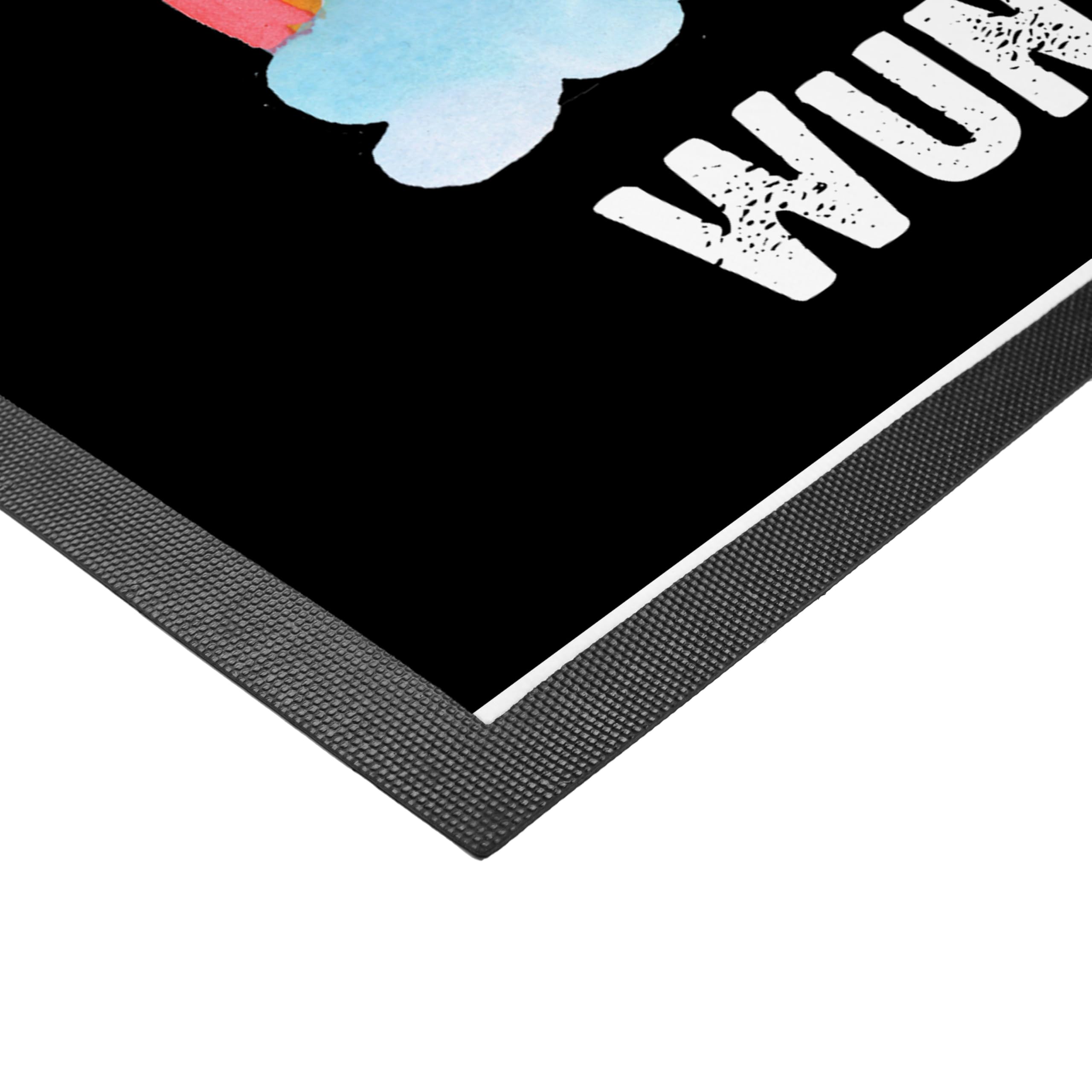 Mr. & Mrs. Panda Fußmatte personalisierbar Einhorn Fliegendes Pferd 40 x 60 cm - Personalisierte Geschenke, Fussmatte, Unicorn, Regenbogen, Spielen, Individuelle, personalisiert, Glitzer, Fußabtreter