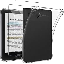 KUSINHOKA Case for Kobo Clara BW/Clara Color/2E 6 Inches with 2 Screen Protectors Ultra Thin [Shock-Resistant] [Anti-Scratch] Soft Silicone Shock Absorption Protective Case for Kobo Clara Colour