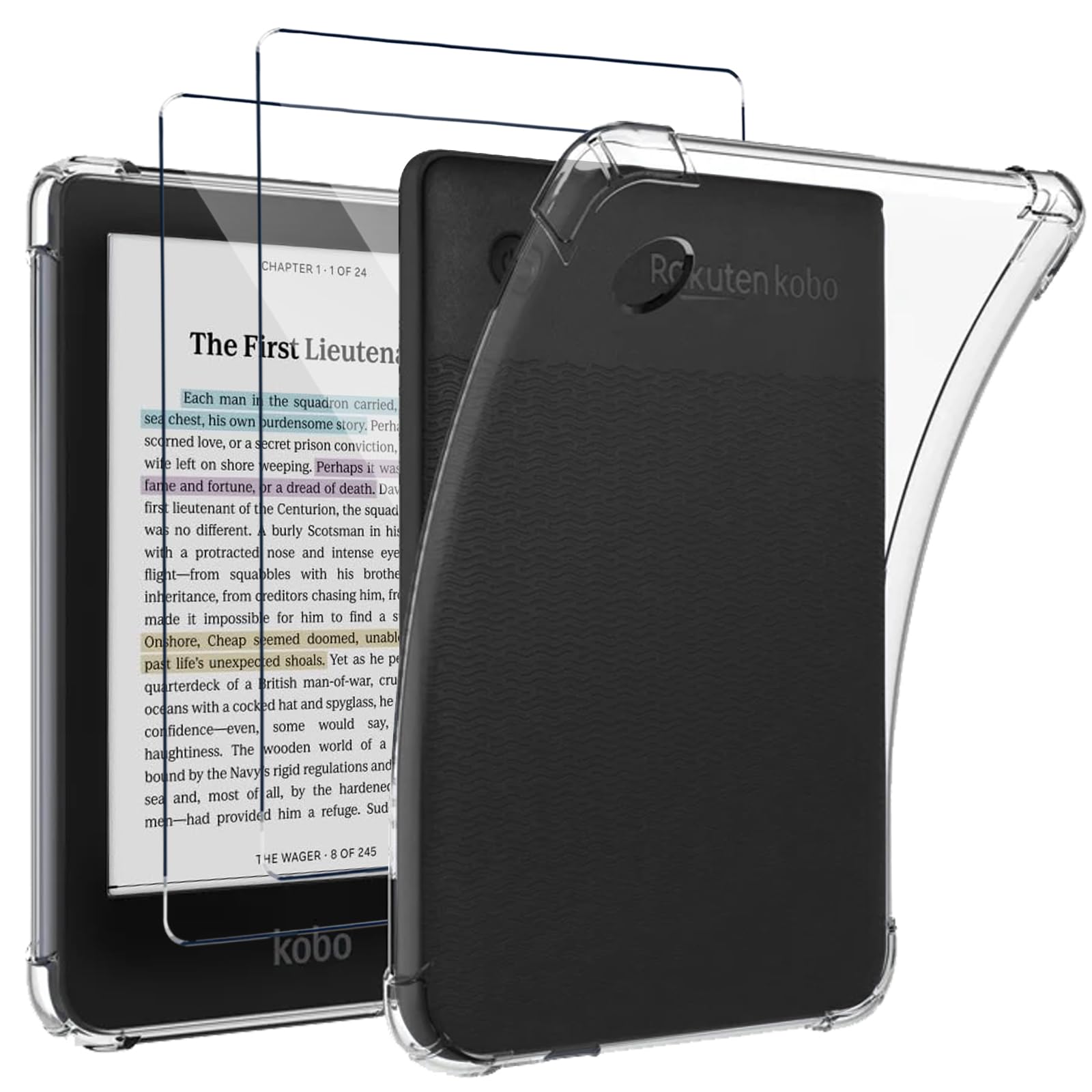 étui Kobo Clara Colour 2024 VOVIPO Coque TPU Transparente Pour