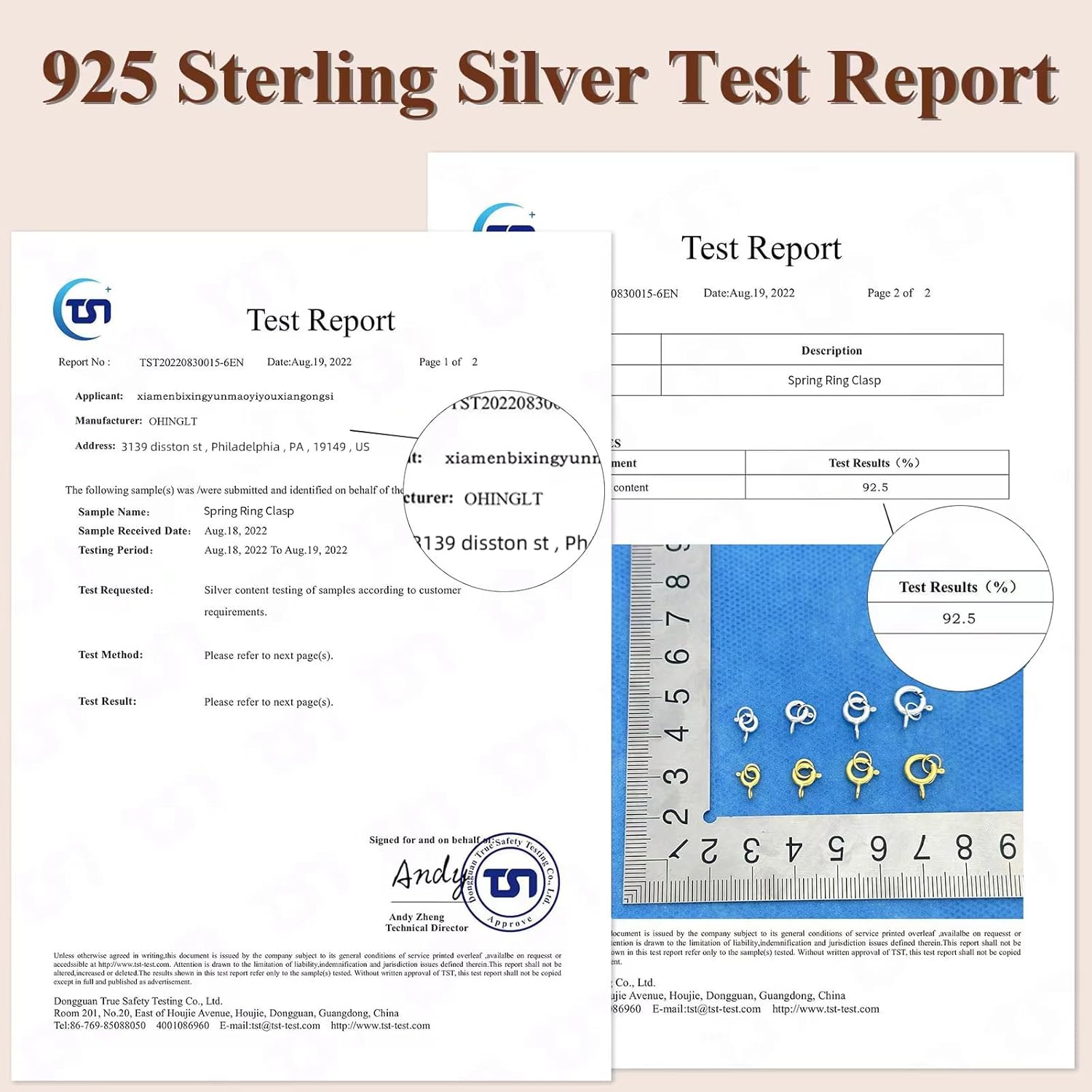 OHINGLT 925 Sterling Silver Spring Ring Clasp with Closed Jump Rings,Round Trigger Lobster Clasp for Bracelet Necklace Connectors DIY Jewelry Making Supplies Made in Italy - Image 3