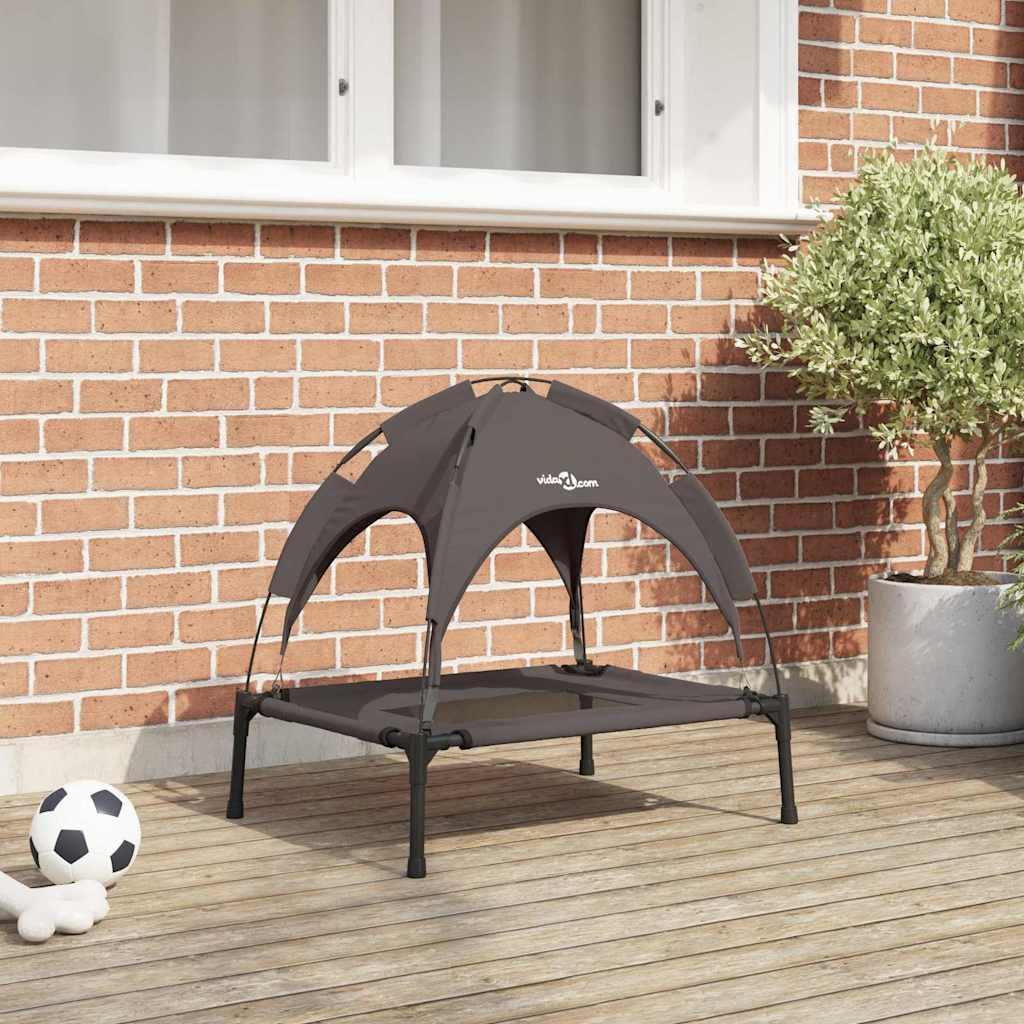 Cuccia per cani in acciaio marrone, 62 x 48 x 61 cm, rialzata per animali domestici, con design antigraffio, antiscivolo, traspirante, per interni ed esterni, delicato sulle articolazioni e