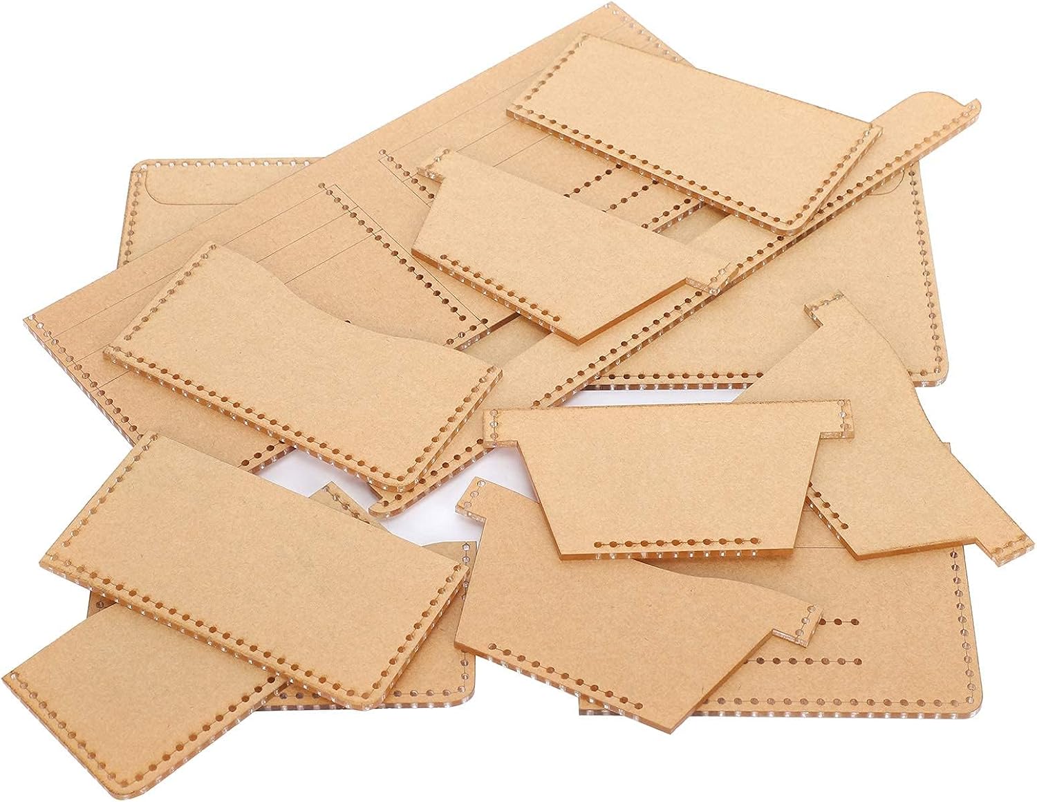 13Pcs Leather Acrylic Template Clear Acrylic Wallet Template Pattern Stencil Set for Leather Craft Quilting Sewing Tool