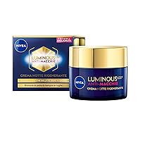 NIVEA Luminous630 Anti-Macchie Crema Notte Rigenerante 50 ml, Crema viso antirughe e antimacchia