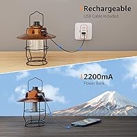 Vista 6 de Lepro Bundle - 2 artículos: Linterna de camping LED recargable vintage Lepro y LE LED linterna de camping recargable, 1000LM, 4 modos de luz