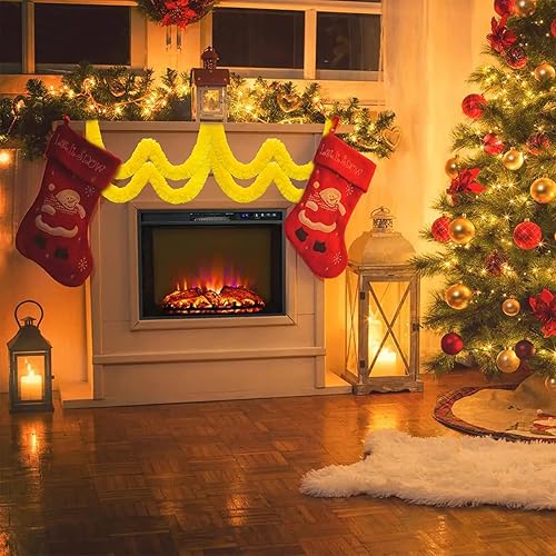 Miniatura 6 de Guirnalda de Flecos de Papel de Aluminio Navideña de 50 Pies, Pancarta de Borlas Metálicas para Colgar en la Pared, Serpentinas de Oropel Telón de