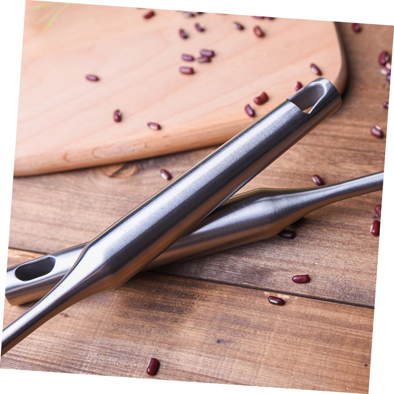 Amosfun 2 Pièces 304 ustensile de cuisine tourneur de frites spatules pour ustensiles de cuisine antiadhésifs wok chinois poêles à frire spatule à frire saptule en acier inoxydable Silver