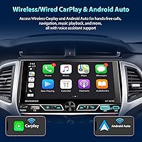 Vista 3 de Estéreo de coche de doble DIN compatible con Apple CarPlay/Android Auto de 6.8 pulgadas, pantalla táctil Bluetooth AM/FM Radio 2X USB
