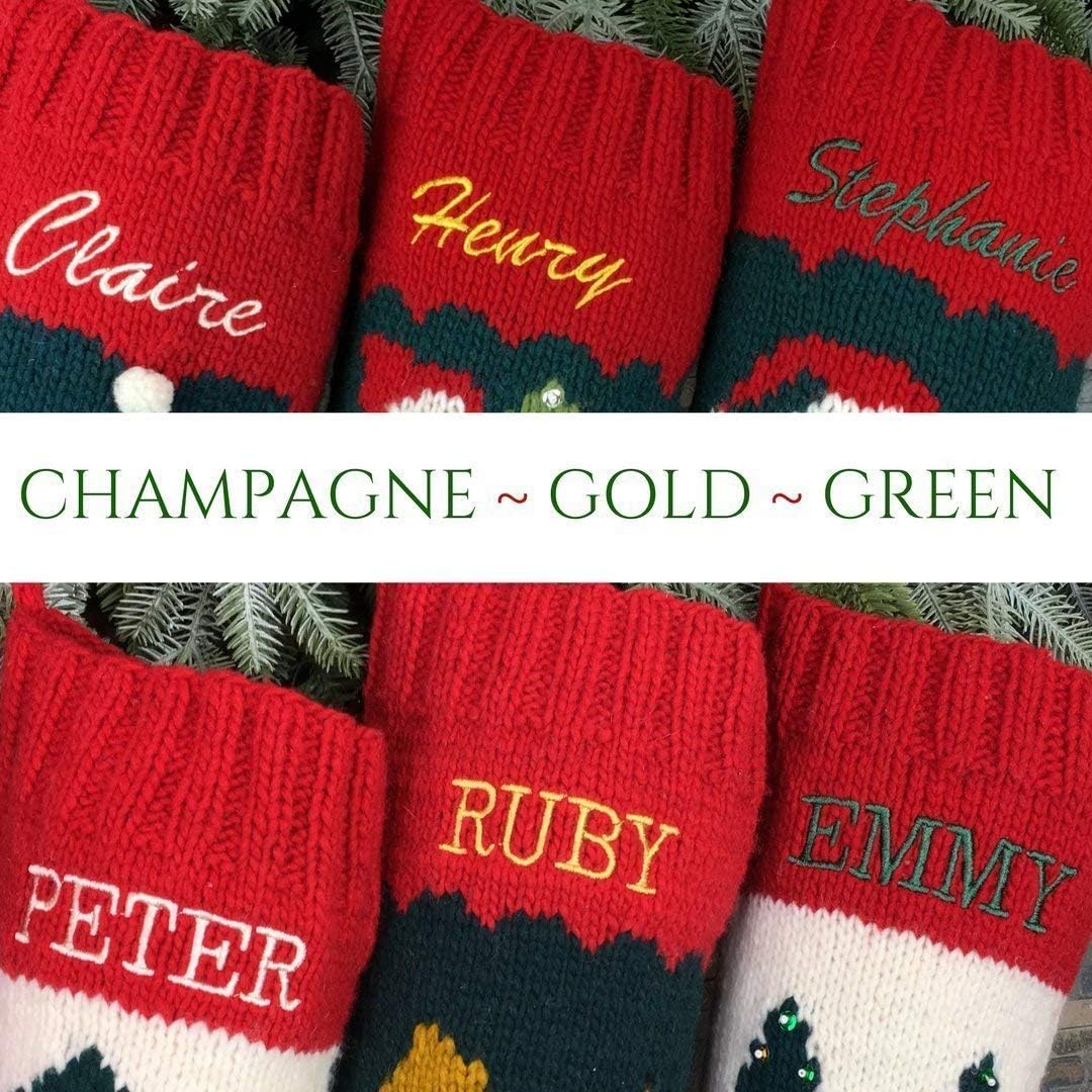 Personalized Christmas Stocking Hand Knit Santa