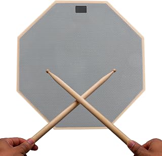 12 Zoll Drum Practice Pad, Leises Übungspad, Übungs Drum Pad, Schlagzeug Übungspad, Trommelpad mit Holzsockel, Ideal für Anfänger oder Profis zum Geräuscharmen Üben (Nur Trommelkissen)