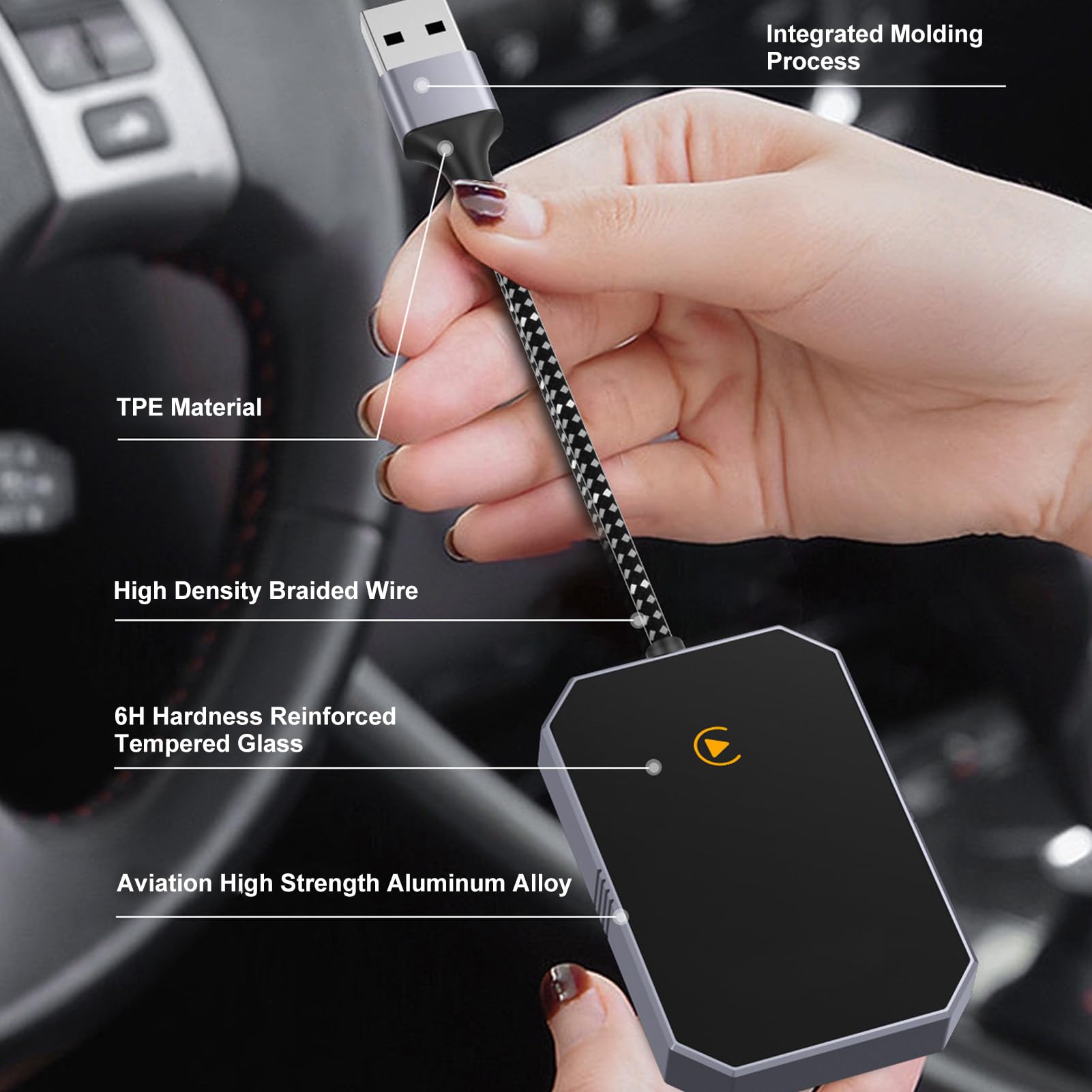 Adattatore per Auto Wireless Adattatore per per Auto Efficiente per per Interfaccia USB di Tipo C Facile da Usare per Tutti i Conducenti
