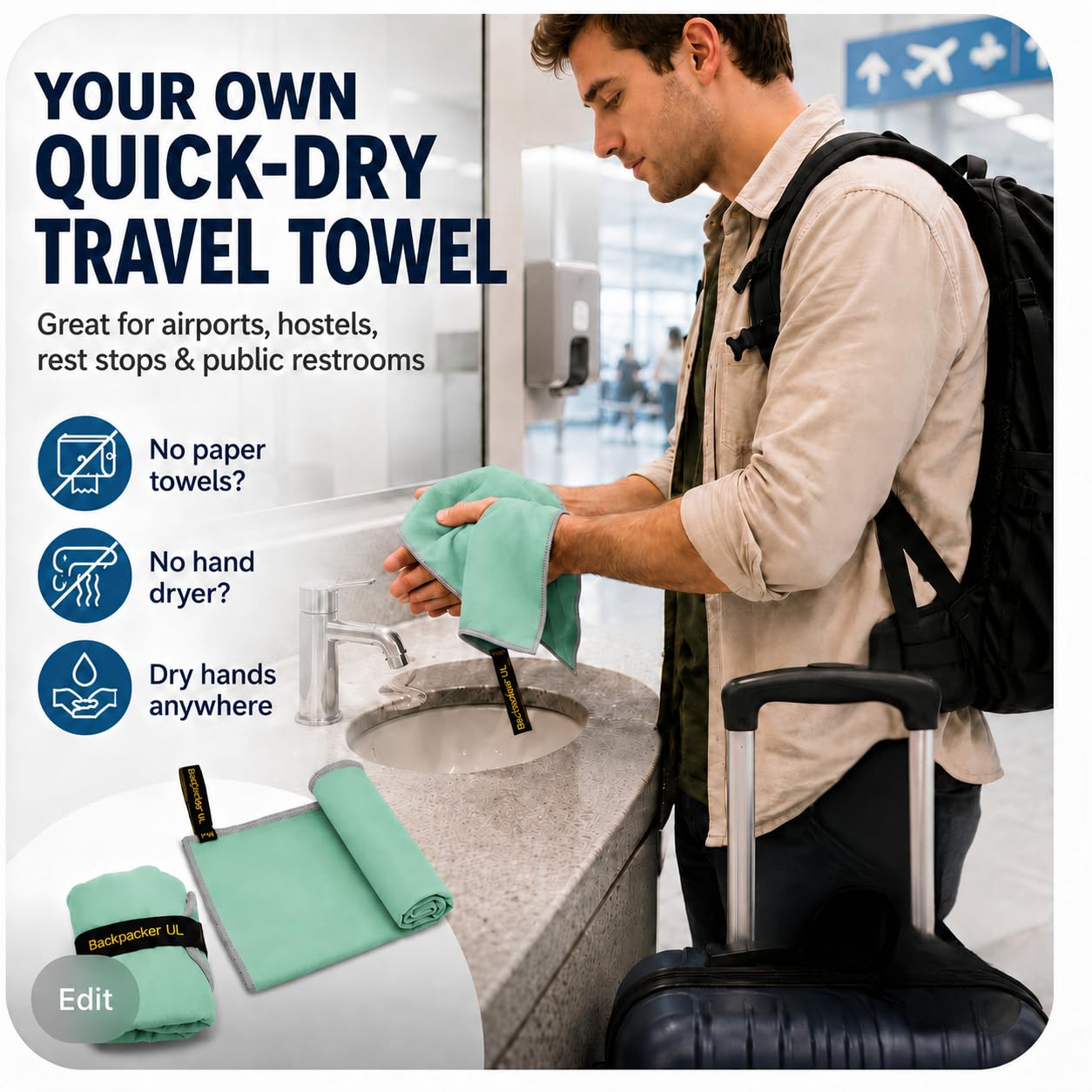 Elite Trail Magic Backpacking Ultralight Quick Dry Microfiber Soft Fast Drying Hand and Face Towel Wash Cloth Camping Yoga Hiking Active Lifestyle Small : Sports & Outdoors