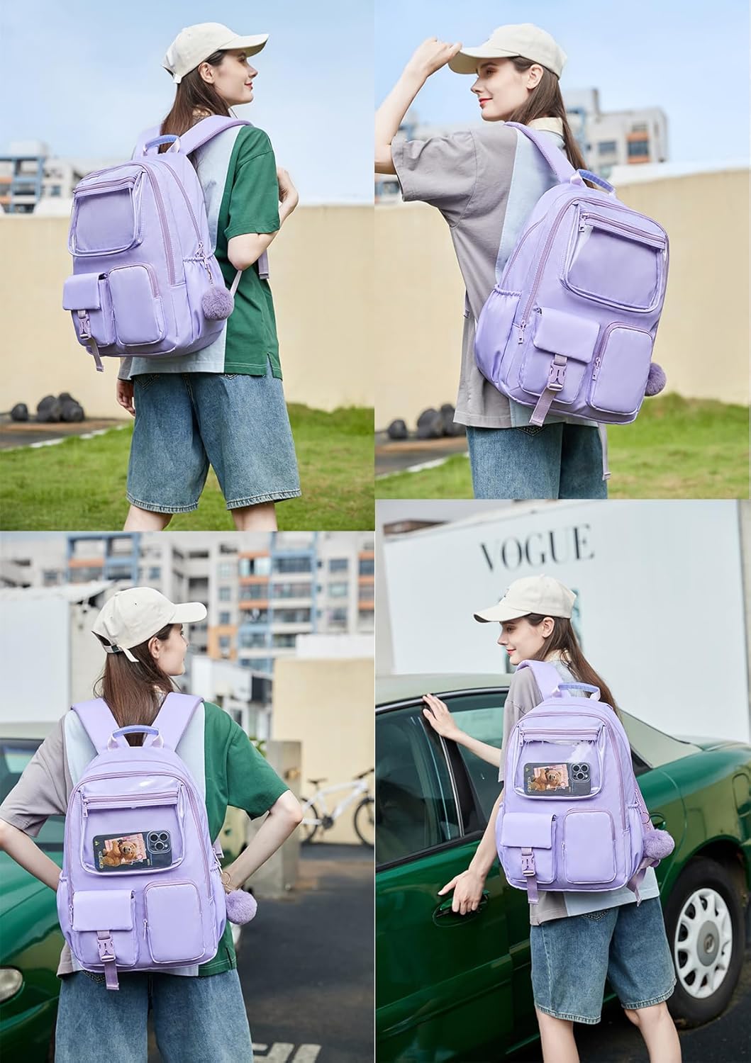 Teenager Backpack for Girls Bookbag College Middle High School Bag for Big Student Pastel Purple Pink SchoolBag Ita Bag - Image 6