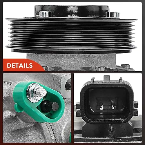 Miniatura 8 de A-Premium Compresor de aire acondicionado CA con embrague compatible con Hyundai Sonata 2.0L 2.4L 2012-2014, Kia Optima 2.0L 2.4L 2012-2018