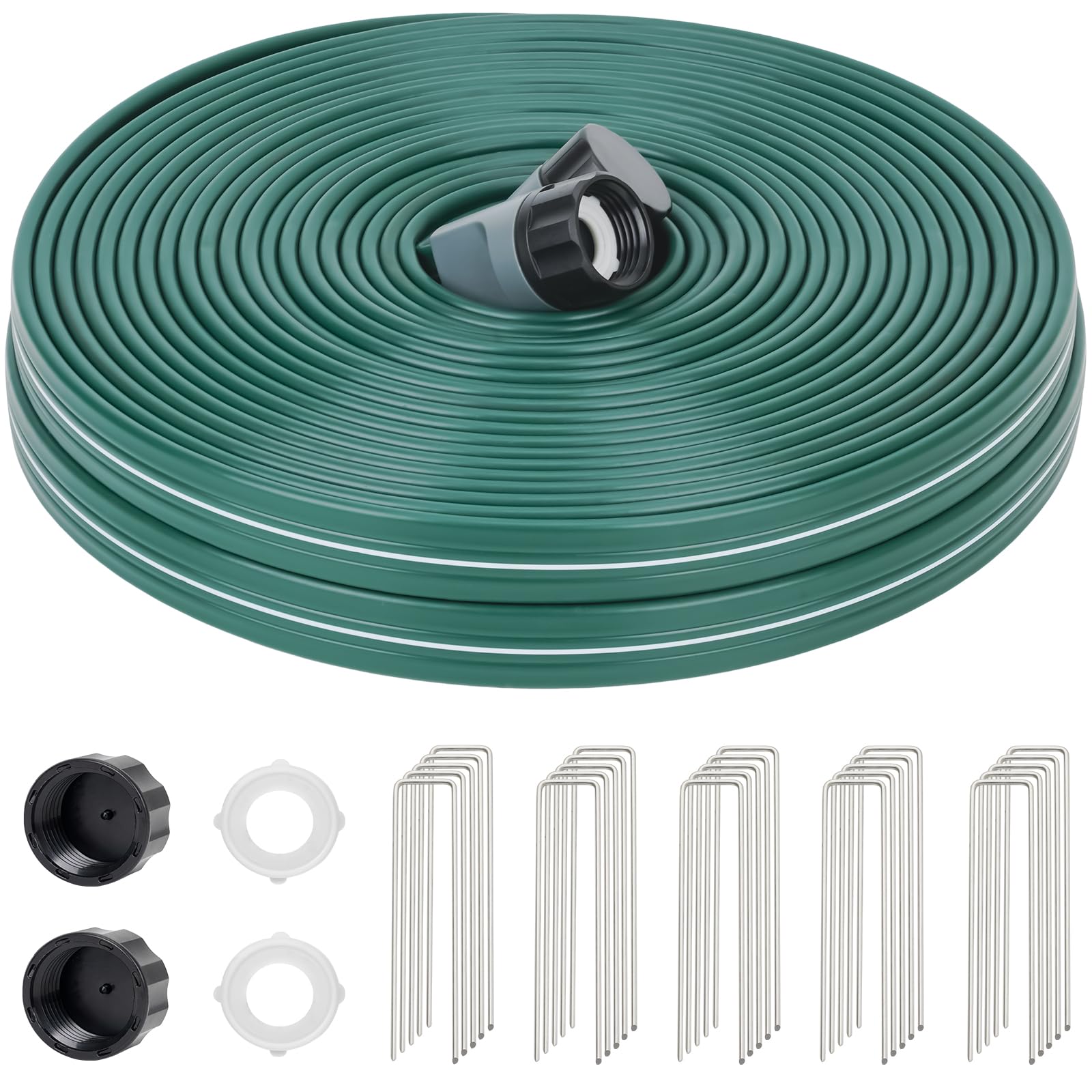DXront Sprinkler Soaker Hose 75ft for Garden Lawn, Watering Hose with Holes, High-Efficiency Water-Saving Garden Irrigation System, Drip Hose Sprinkler