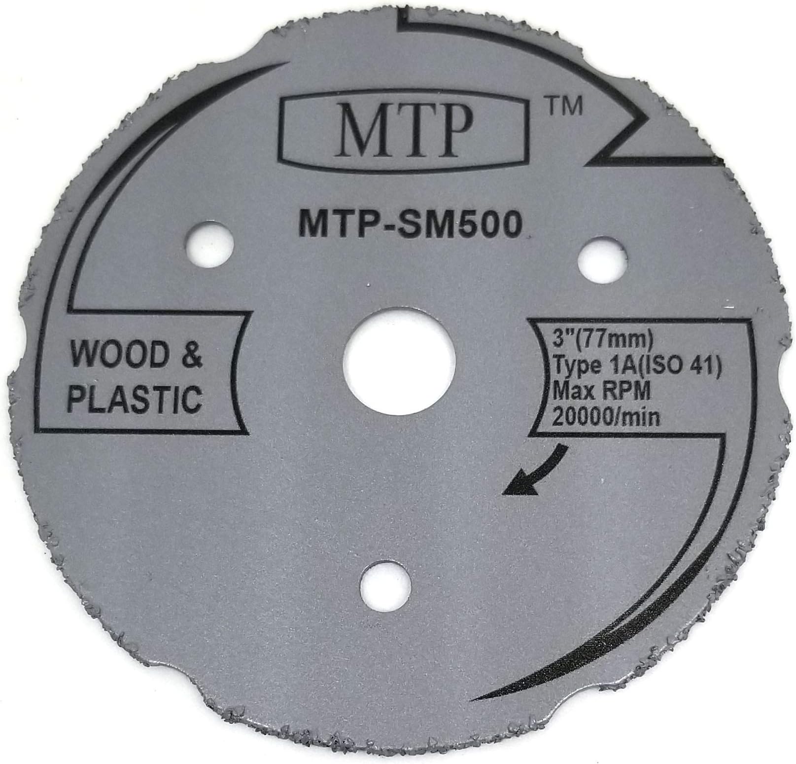 Brand SM500 Saw Max 3" Wood Plastic Segment Carbide Circular Saw compatible to use for Saw Max US40 and Rotozip zipsaw RFS1000 (1) - 7/16" arbor