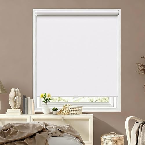 Miniatura 18 de Persianas Enrollables Inalámbricas Opacas para Ventanas que Oscurecen la Habitación con Sistema de Resorte, Protección UV, Persianas de Ventana y