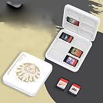 DLseego Game Card Case for Switch Lite/Switch/Switch OLED, Gold Kingdom Medallion Design Switch Game Cartridge Memory Card Portable Storage with 12 Game Card Slots and 12 Micro SD Card Slots-White