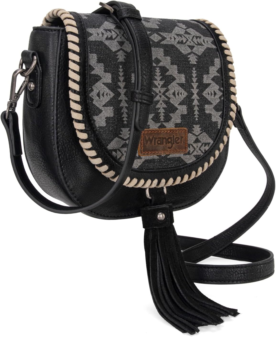 Wrangler Saddle Bag Purses for Women Small Crossbody Satchal Bag Embossed Braid Handbags - Image 5