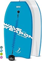 Own the Wave 'Wave Weapon' Bodyboard: Lightweight EPS Core, Slick HDPE Bottom, Coiled Leash for Kids & Adults - All Wave Conditions