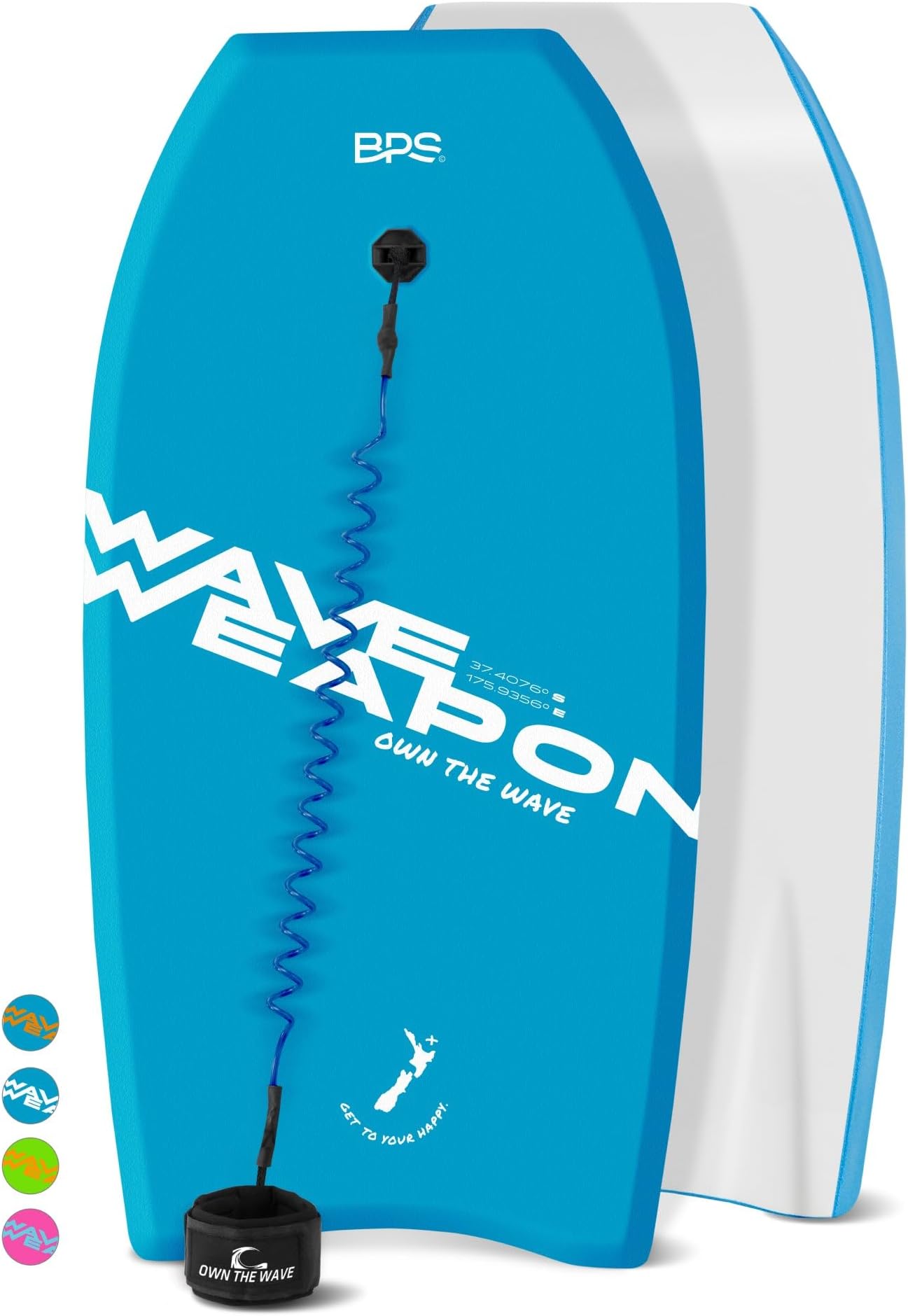 Own the Wave 'Wave Weapon' Body Board for All Wave Conditions - Lightweight with EPS Core HDPE Slick Bottom Body Boards for Beach with Wrist Leash and Plug for Kids and Adults