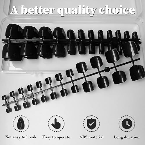 Miniatura 28 de LoveOurHome 576 uñas postizas a presión para mujer, uñas postizas de gel con pegamento en los dedos, uñas postizas cuadradas cortas, uñas postizas