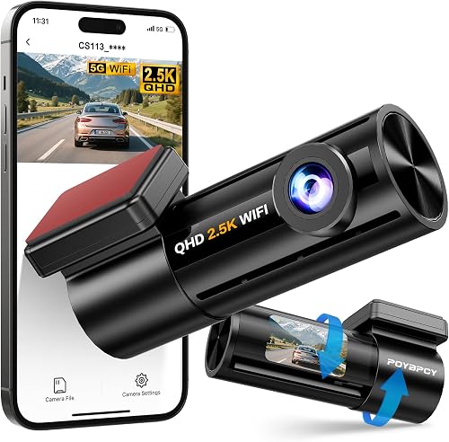 Dashcam 2.5K, Dash CAM Coche con 1,47 Pulgadas, WiFi Camara Coche Grabadora con Super Visión, Gran 170°, Control App, Sensor G, Monitor de Aparcamiento, Grabación de Bucle