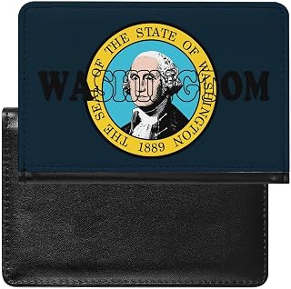 US Washington State Seal Cute Passport Covers Slim Vaccine Card Organizer Holder Travel Wallet with Card Slots