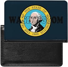 US Washington State Seal Cute Passport Covers Slim Vaccine Card Organizer Holder Travel Wallet with Card Slots