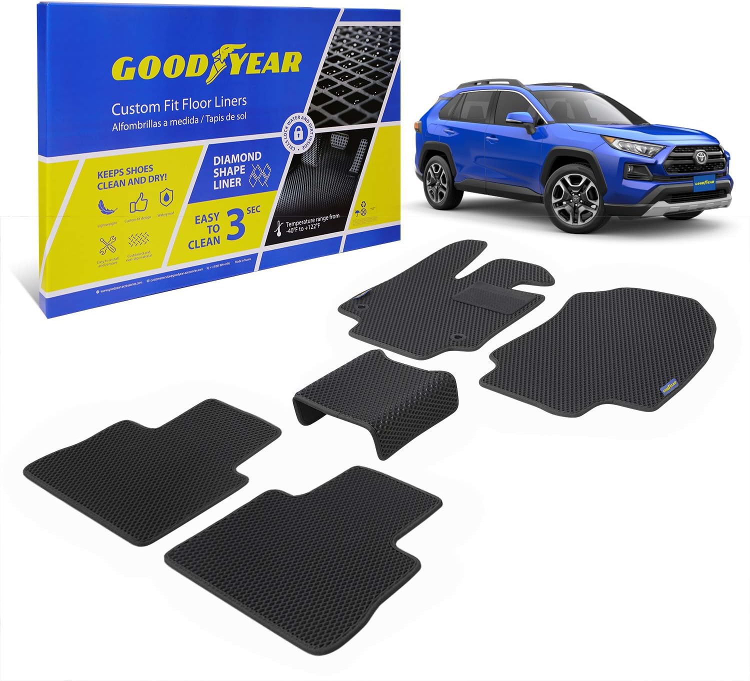 Goodyear Custom Fit Car Floor Liners for Toyota RAV4 2019