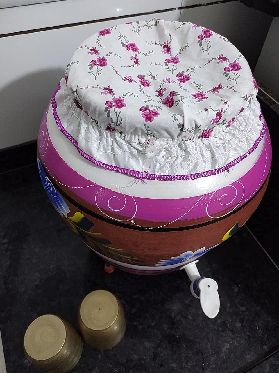 Cotton Pot Cover & Strainer – Washable, Collapsible, Reusable Cloth with Adjustable Rubber Grip for Matka/Pot (Pack of 1)