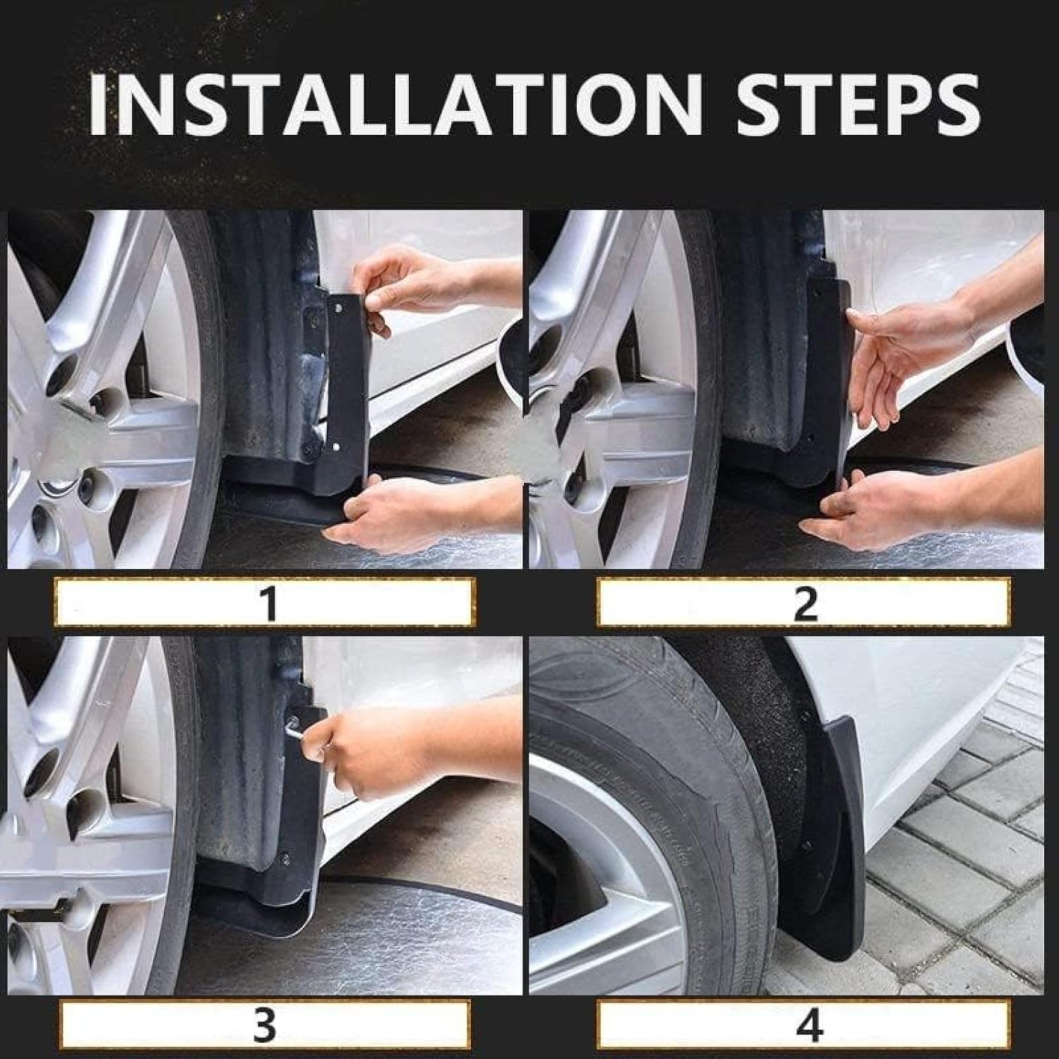 Kit 4 Garde-boue Pour Nissan X-Trail T31 (2008-2013) - Noir ABS, Avant & Arrière