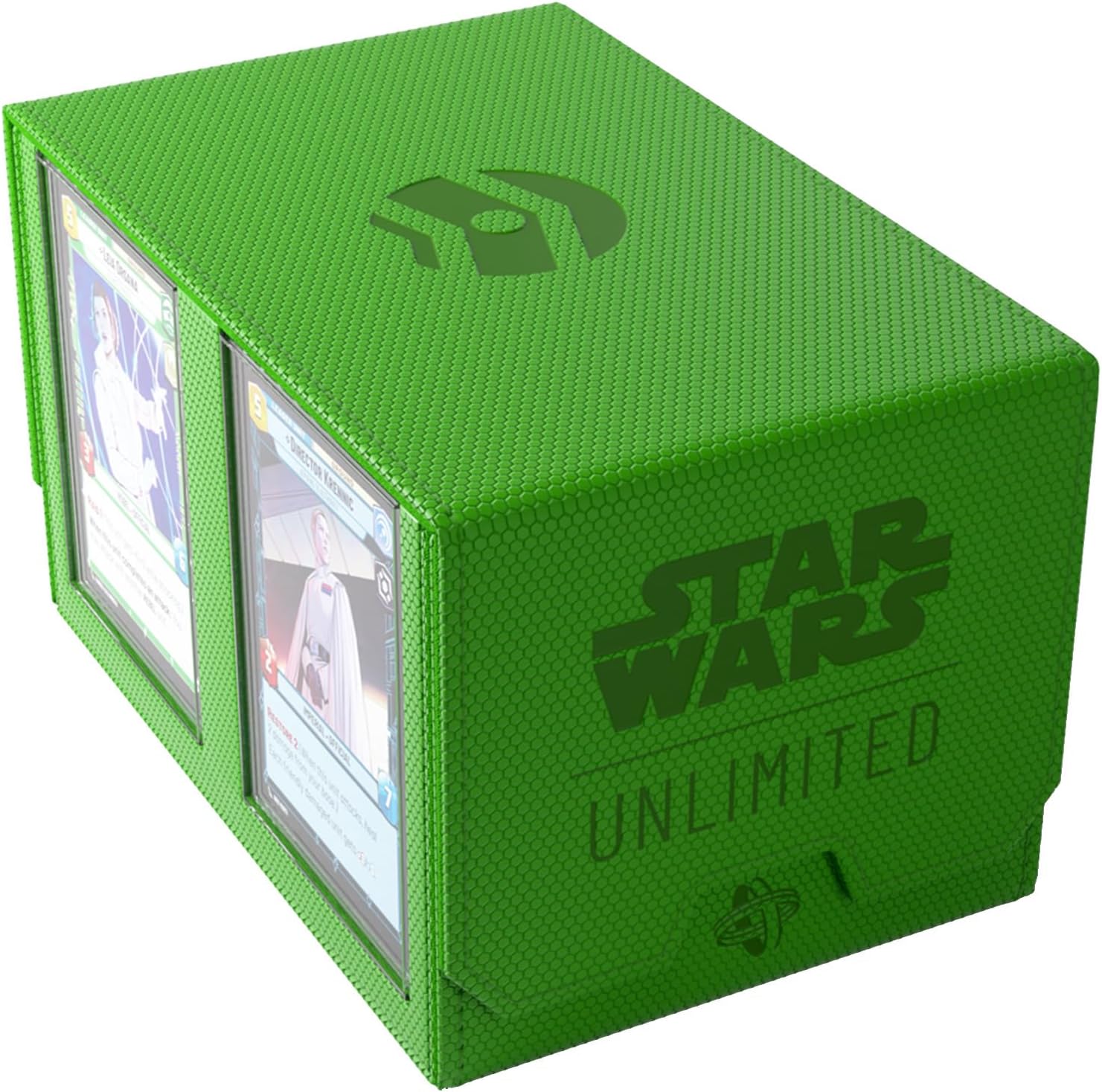Gamegenic Star Wars Unlimited DOUBLE DECK POD - Elevate Your Gaming Experience! Premium Deck Box, Holds 120 Double-Sleeved Cards, Designed for the Star Wars Unlimited TCG, Green Color, Made